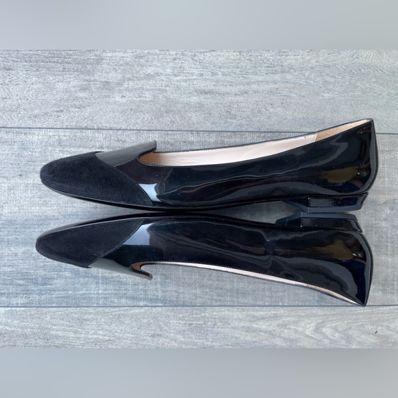NEW never worn authentic Giorgio Armani Flats Black Patent Leather and Suede - Picture 4 of 6